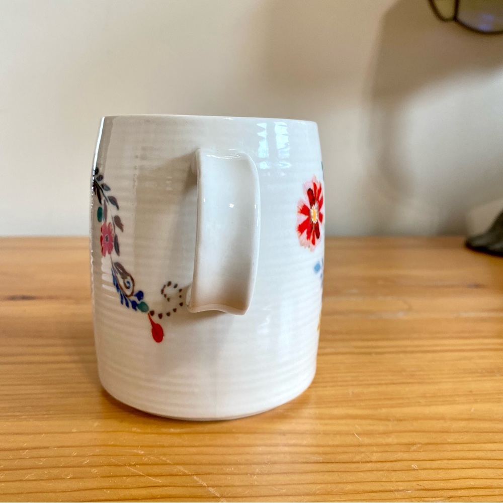Anthropologie Monogram Letter E Coffee Mug Starla Halfmann Petal Palette Cup - Picture 6 of 9